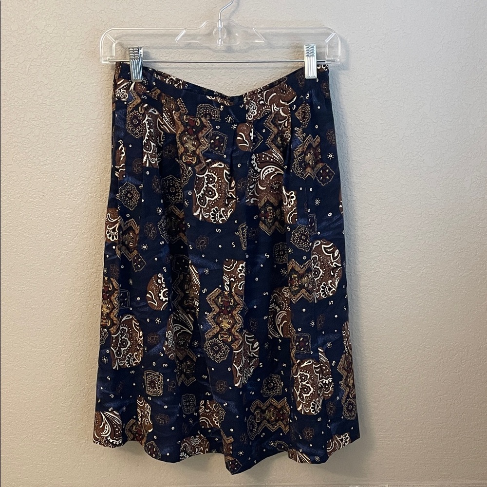 Vintage 90's Sag Harbor Paisley Midi Skirt